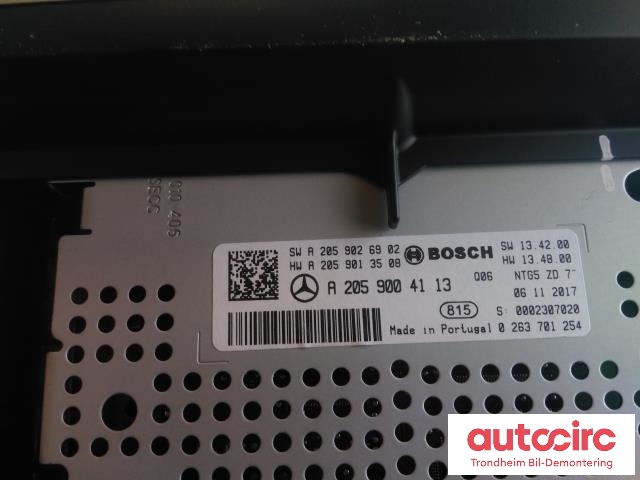 Bilstereo navigasjon skjerm til Mercedes GLC 2015-2022 (X253) (X253) (BOSCH|A2059004113|0263701254|)