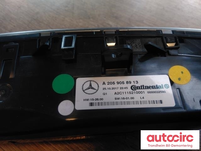 Varmeapparat betjening til Mercedes GLC 2015-2022 (X253) (X253) (CONTINENTAL|A2059058913|A2C1115210001|A2059054315)