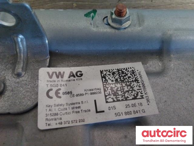 Airbag kne til Škoda Octavia 2017-2020 (Type III, Fase 2)  (VW AG|5G1880841G|5G1880841H|)