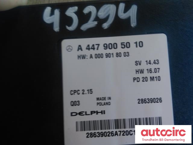 Styreenhet diverse til Mercedes EQV 2020-->> (W447) (W447) (DELPHI|A4479005010|28639026|)