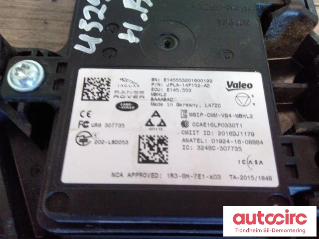 Sensor blindsone til Jaguar I-PACE 2018-->>  (VALEO|JPLA-14F152-AD|J9D314D453BH|T4K5724)