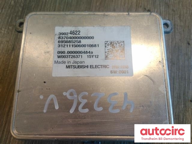 Styreenhet xenon/ballast til Opel Astra K 2015-->>  (MITSUBISHI ELECTRIC|39024622|39077813|W003T26371)