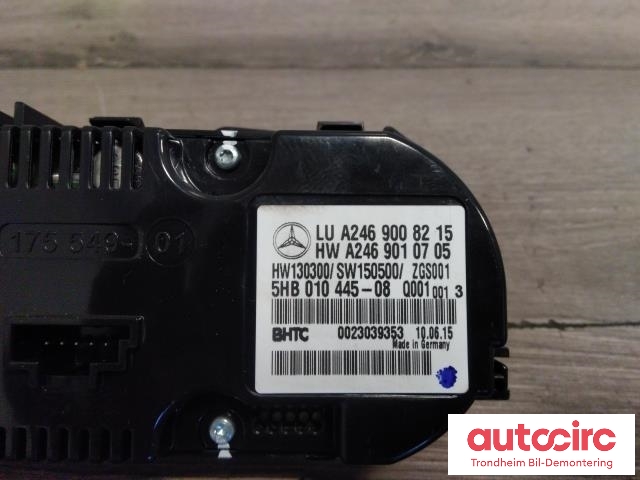 Varmeapparat betjening til Mercedes CLA 2013-2019 (C117) (C117) (BHTC|A2469008215|5HB01044508|A2469003616)