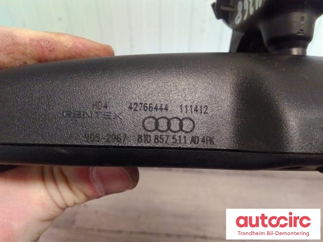 Speil innvendig til Audi A6 2011-2014 (Type IV, Fase 1) (C7) (C7) (GENTEX|8T0857511AD|)