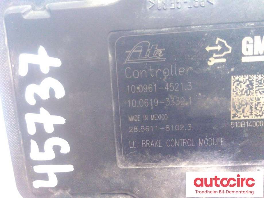 ABS sentral til Opel Astra J 2010-2015  (ATE|13347808|13344015|10.0212-0541.4| 10.0961-4521.3| 10.0619-3339.1)