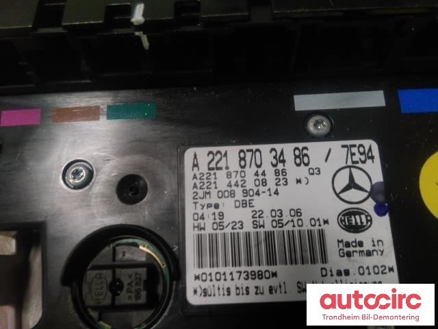 Taklyspanel til Mercedes S-Klasse 2005-2013 (W221) (W221) (HELLA|A2218703486|A2218704486|2JM008904-14)