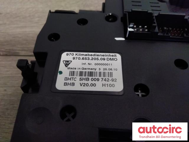 Varmeapparat betjening til Porsche Panamera 2009-2017 (Type I) (970) (970) (BHTC|97065320509|97065320534|97065320535 DMO)