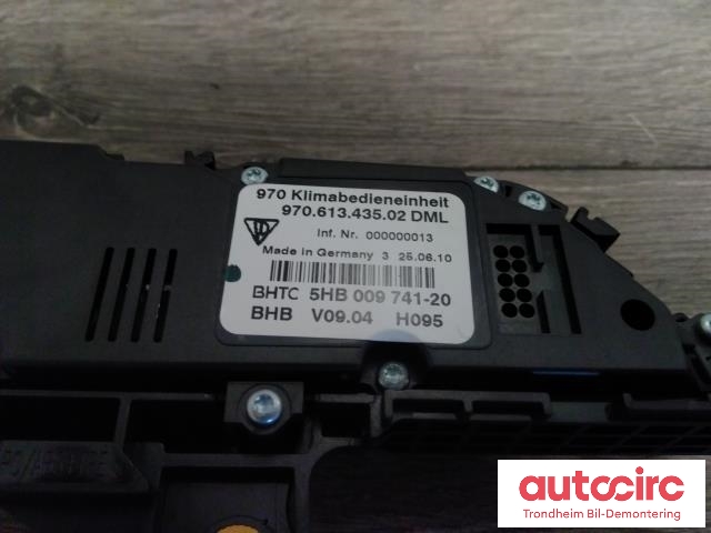 Varmeapparat betjening til Porsche Panamera 2009-2017 (Type I) (970) (970) (BHTC|97065320509|97065320534|97065320535 DMO)