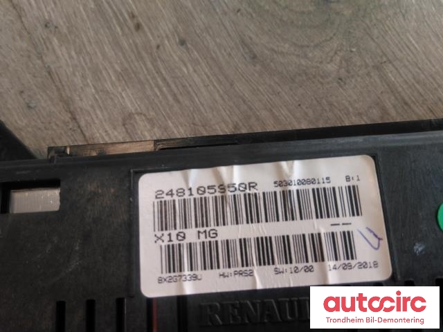 Instrumentpanel til Renault Zoe 2013-2019 (Fase 1)  (MAGNETI MARELLI|248105950R|503010080115|)