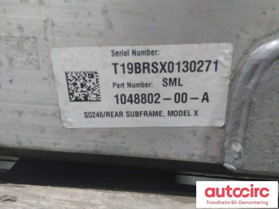 Travers bak til Tesla Model X 2016-->>  (TESLA|1048802-00-A|)