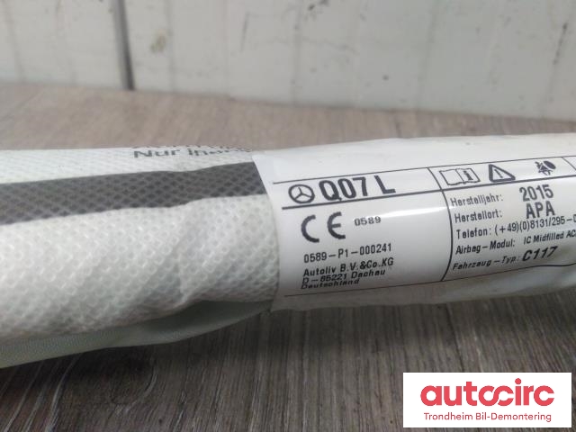 Airbag gardin venstre til Mercedes CLA 2013-2019 (C117) (C117) (AUTOLIV|A1178601102|0589-P1-000241|)