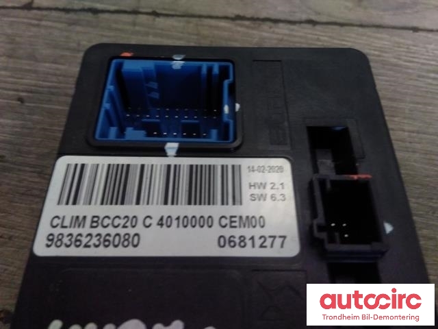 Styreenhet klima/aircondition til Peugeot e-208 2019-->>  (BITRON|9836236080|1675581280|)