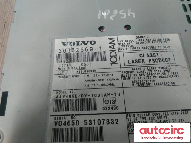 Bilstereo til Volvo V50 2004-2007 (Fase 1)  (MITSUBISHI ELECTRIC|30752569|30752569-1|36050353)