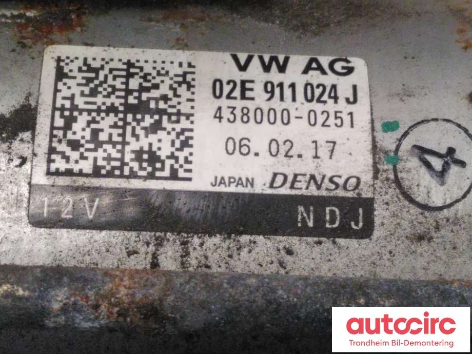 Starter diesel til Škoda Kodiaq 2017-->>  (DENSO|02E911024J|02E911022C|02E911022CX| 438000-0251)