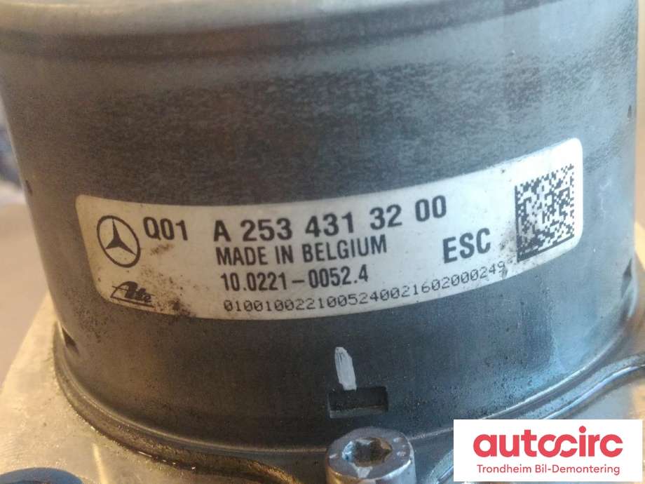 ABS sentral til Mercedes C-Klasse 2014-2018 (Fase 1) (W205) (W205) (ATE|A2534313200|A2539011600|A2534310912| A2534311500| 10.0221-0052.4| 10.0915-1565.3| 10.0625-3336.1)