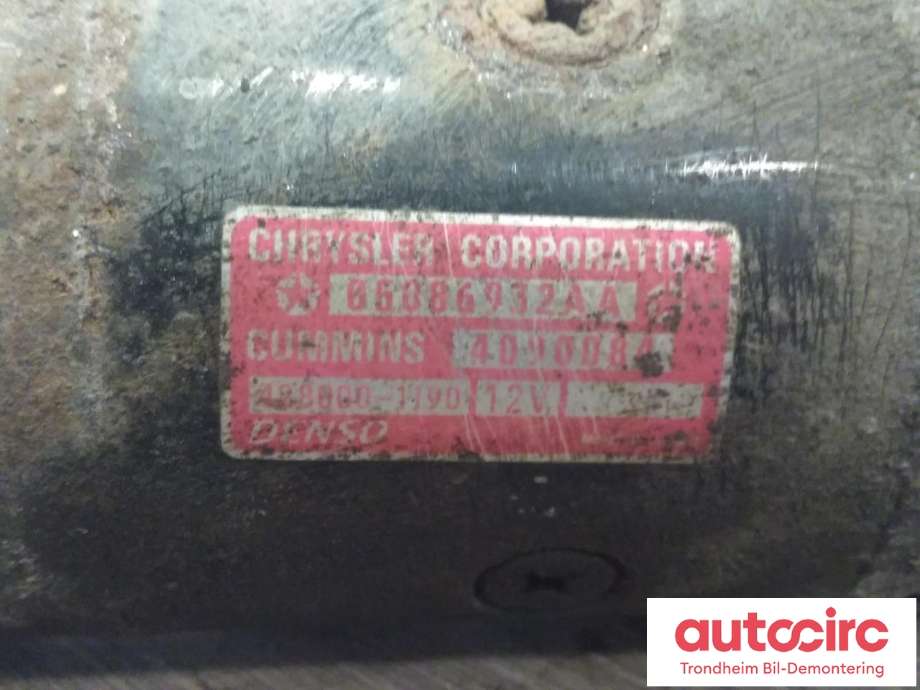Starter diesel til Dodge Ram 2003-2008 (Type III) (DENSO|05086932AA|4280001190|5086932AA)