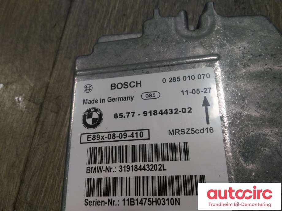 Styreenhet airbag hovedsensor til BMW X1 2009-2015 (E84) (E84) (BOSCH|9184432|65.77-9184432-02|65779184432)