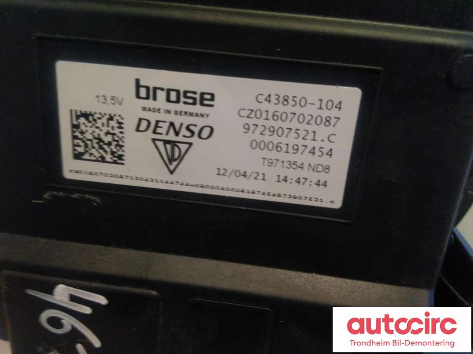 Varmeapparat motor til Audi e-tron GT 2021-->>  (BROSE/DENSO|972907521C|972 907 521 C|C43850-104| CZ0160702087)