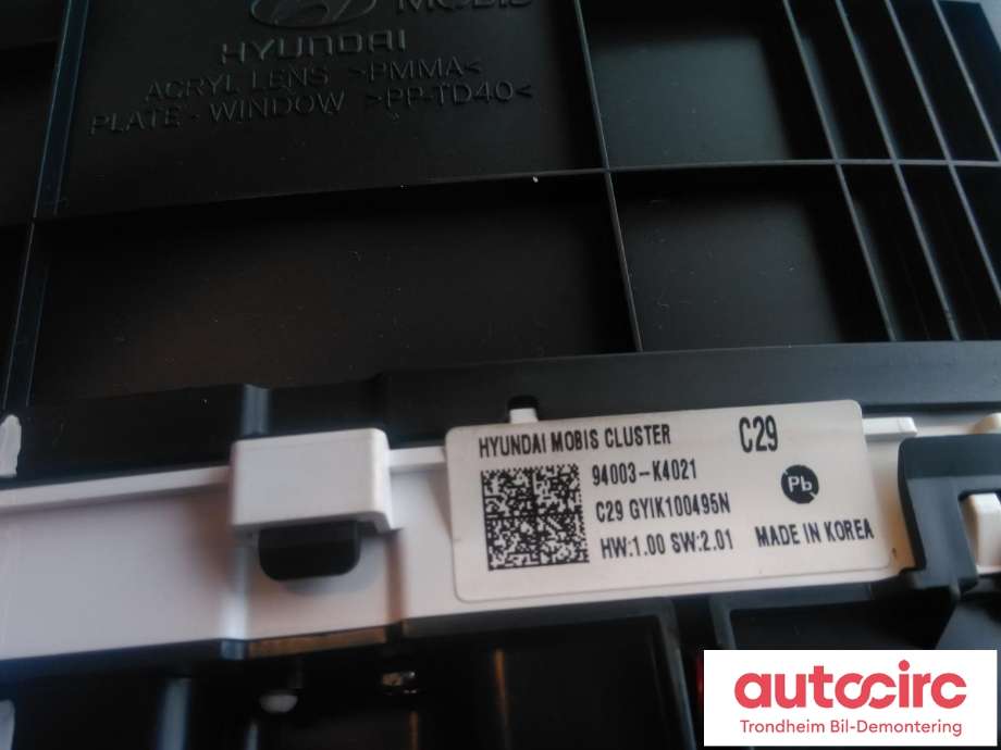 Instrumentpanel til Hyundai Kona 2017-2021 (Type I, Fase 1) (MOBIS|94003-K4021|94003K4021|)