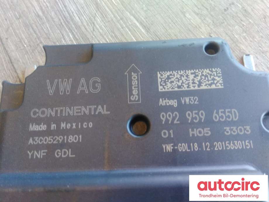 Styreenhet airbag hovedsensor til Porsche Taycan 2019-->>  (CONTINENTAL|992959655D|A3C05291801|)