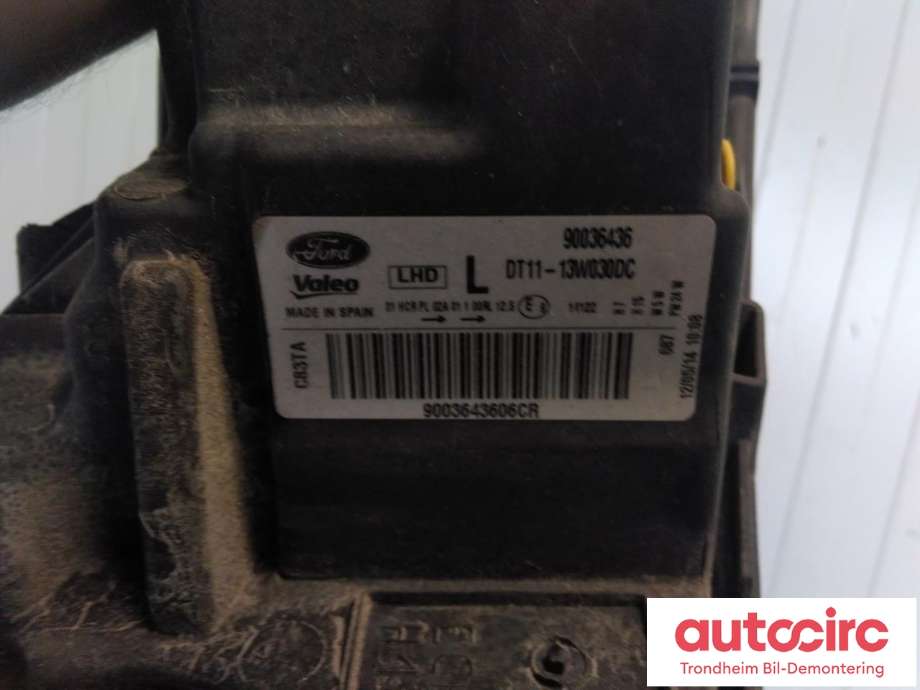 Frontlykt venstre halogen til Ford Transit Connect 2013-2018 Type II, Fase 1  (VALEO|DT11-13W030-DC|90036436|1827692)