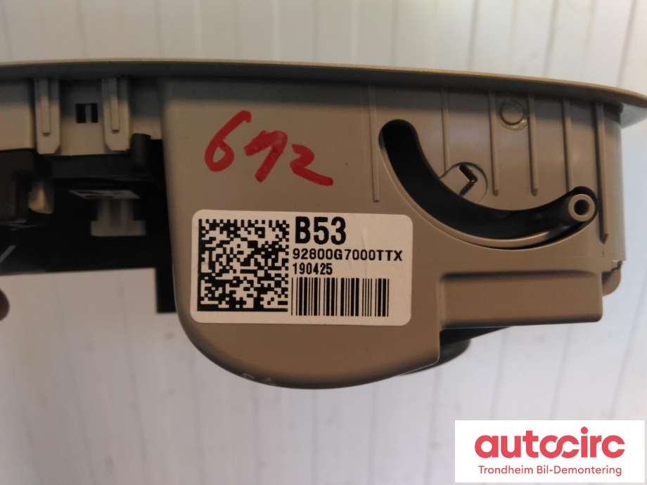 Taklyspanel til Hyundai Ioniq Electric 2016-2019 (Fase 1)  (92810-F2000|92800-G7000|92800G7000TTX)