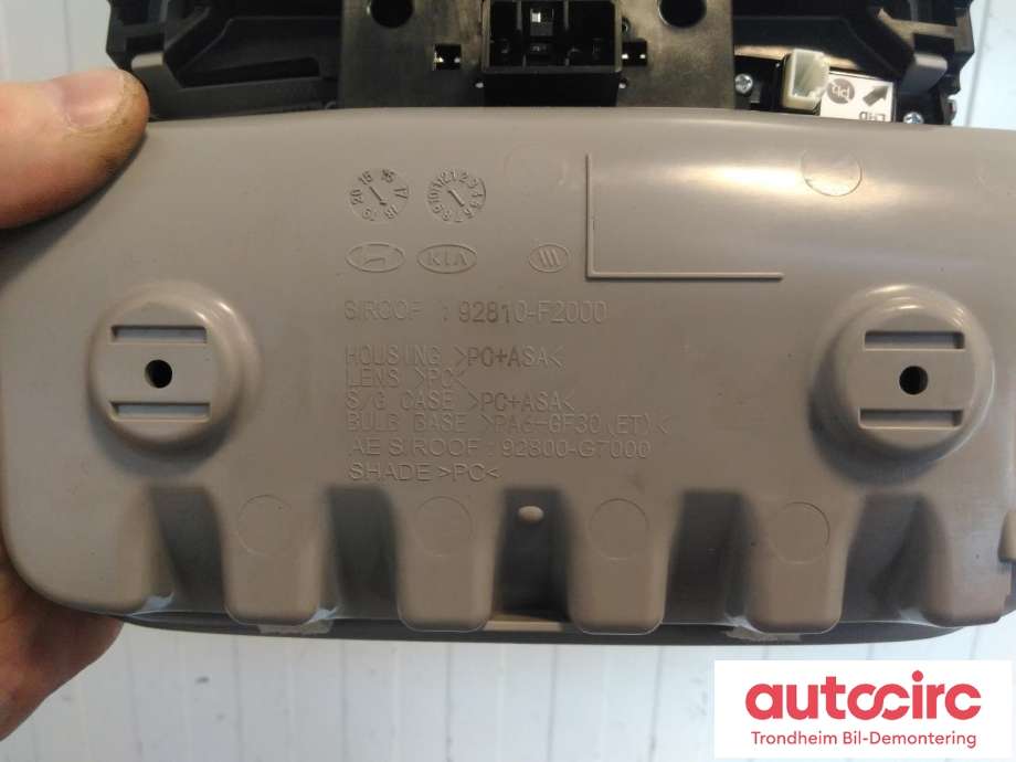 Taklyspanel til Hyundai Ioniq Electric 2016-2019 (Fase 1)  (92810-F2000|92800-G7000|92800G7000TTX)