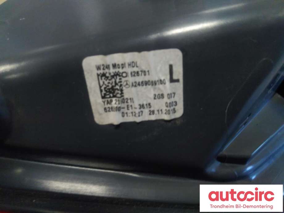 Baklykt venstre indre til Mercedes B-Klasse, electric drive 2014-2018 (W242) (W242) (..|A2469069100|)