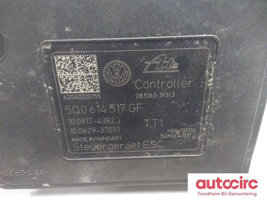 ABS sentral til Škoda Superb 2015-->> (Type III)  (ATE|5Q0614517GF|5Q0 614 517 GF|10.0220-2156.4| 10.0917-4382.3| 10.0629-3701.1)