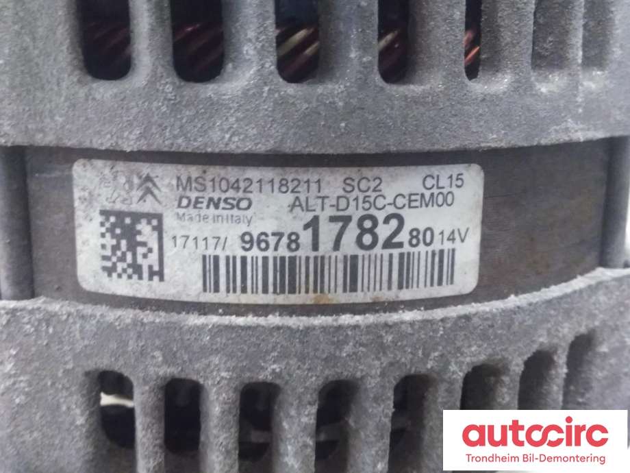 Dynamo til Peugeot 308 2013-2021 (Type II) (DENSO|9678178280|1610815380|MS1042118211| ALT-D15C-CEM00)