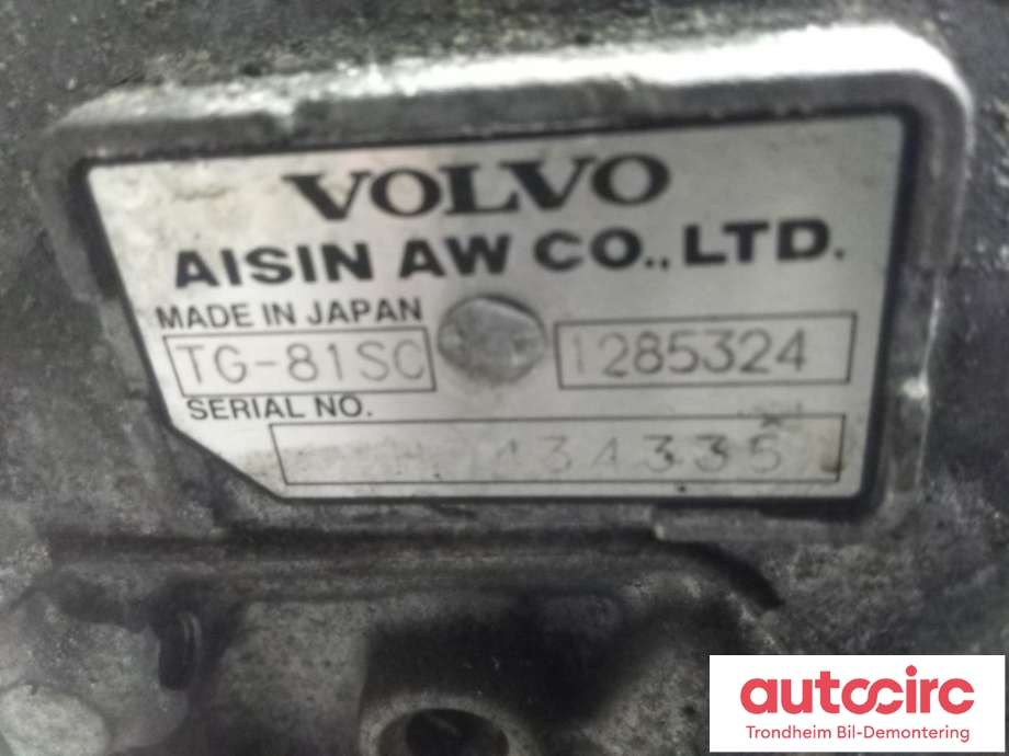 Girkasse 4WD hovedkasse til Volvo XC40 2018-2024  (AISIN AW|36011510|1285324|TG-81SC)