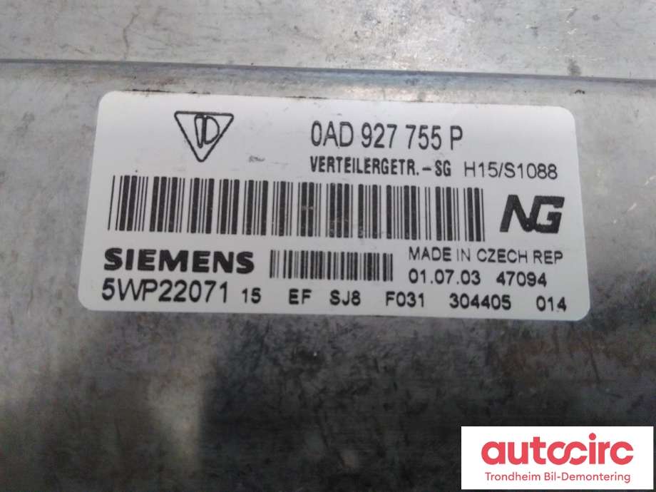 Styreenhet girkasse til Porsche Cayenne 2002-2006 (Fase 1) (9PA) (9PA) (SIEMENS|0AD927755P|5WP22071|95561802404)
