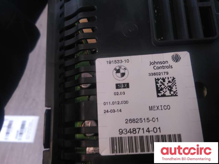 Instrumentpanel til BMW X4 2014-2018 (F26) (F26) (JOHNSON CONTROLS|9348714|9348714-01|62106820602| 2682515-01)