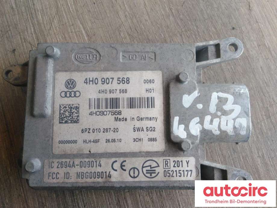 Sensor blindsone til Audi A8 2010-2013 (Type III, Fase 1) (HELLA|4H0907568|6PZ010287-20|)