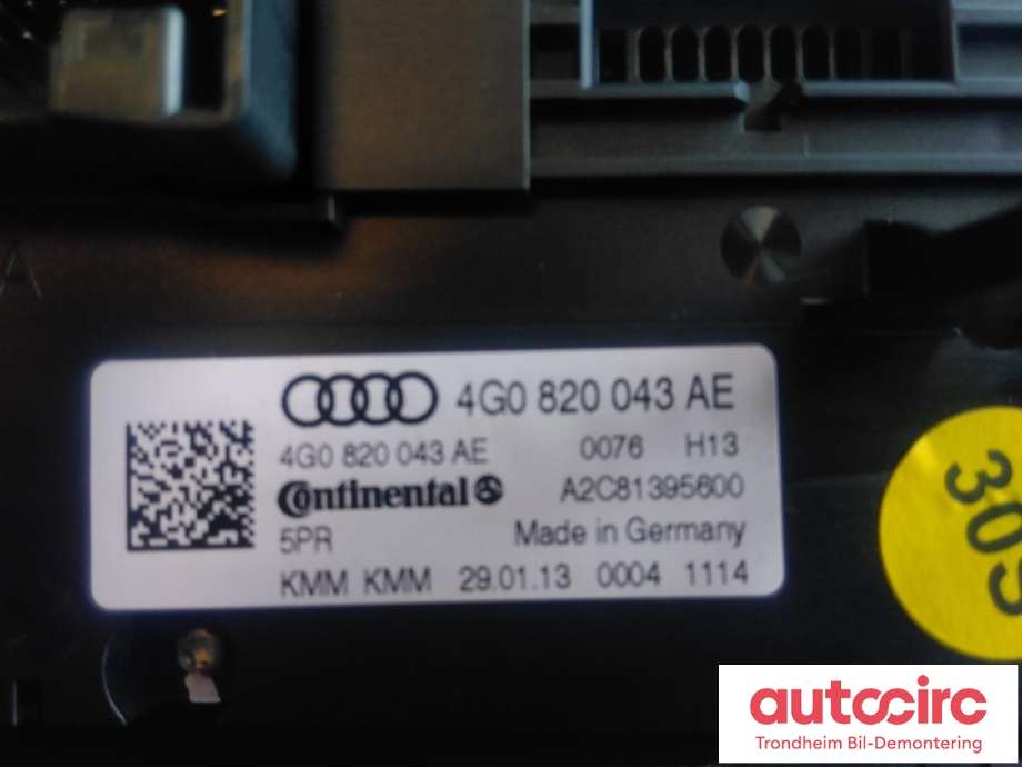 Varmeapparat betjening til Audi RS6 2013-2018  (CONTINETAL|4G0820043AE|A2C81395600|)
