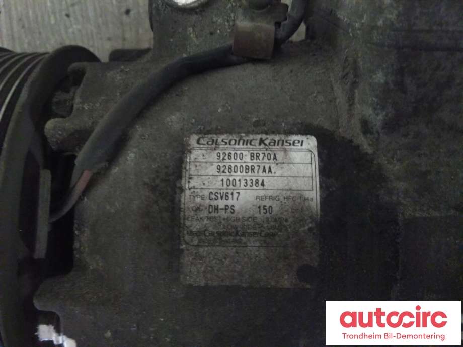 Aircondition kompressor til Nissan Qashqai 2010-2014 (Type I, Fase 2)  (CALSONIC KANSEI|92610BR70A|92600BR70A|)