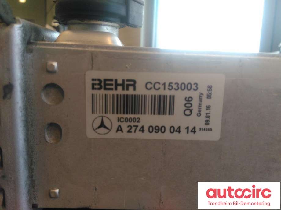 Intercooler til Mercedes C-Klasse 2014-2018 (Fase 1) (W205) (W205) (BEHR|A2740900414|A 274 090 04 14|CC153003)