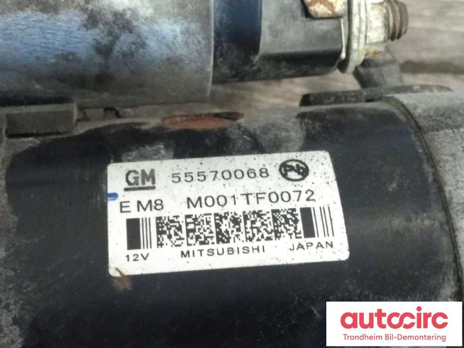 Starter diesel til Opel Mokka 2012-2016 (Type I, Fase 1) (..|55570068|55503483|55491789| M001TF0072)