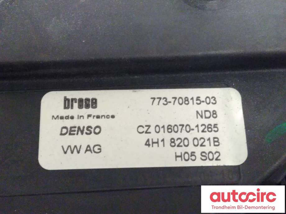 Varmeapparat motor til Audi A7 2010-2014 (Type I, Fase 1) (BROSE/DENSO|4H1820021B|4H1820021C|016070-1265| 773-70815-03)