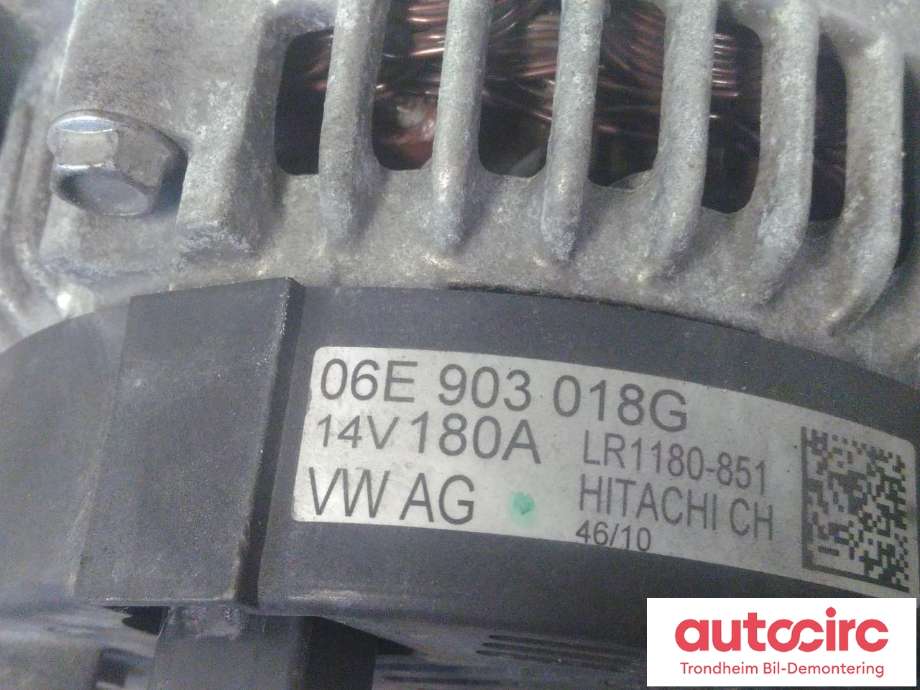 Dynamo til Audi A7 2010-2014 (Type I, Fase 1)  (HITACHI|06E903018G|06E903018M|06E903019F| LR1180-851)