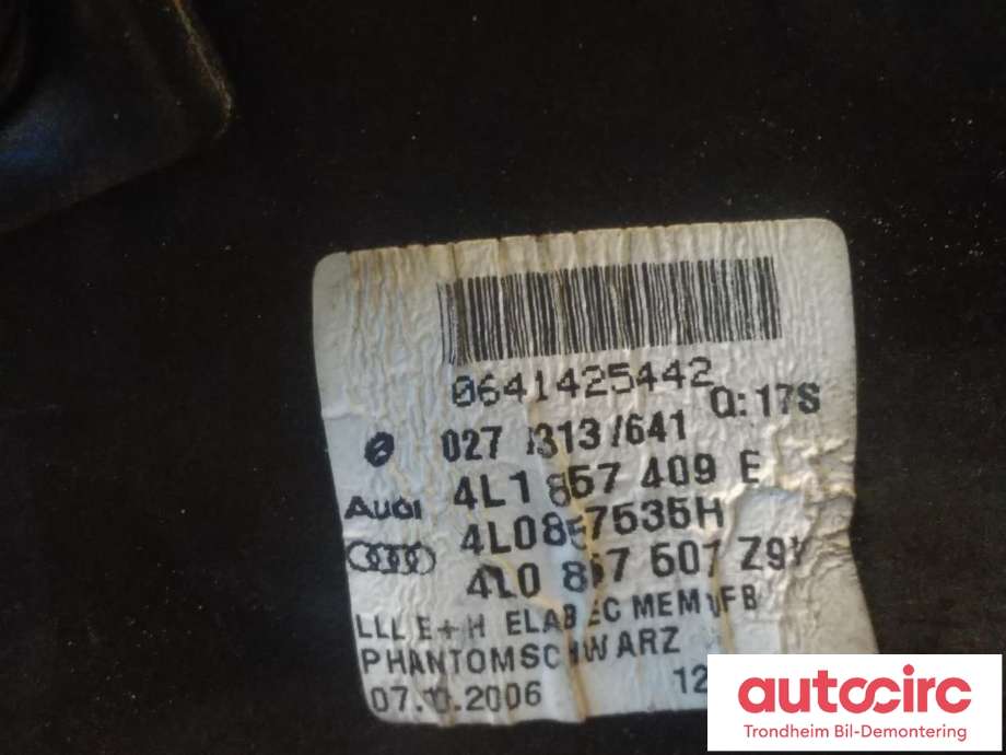 Speil venstre til Audi Q7 2006-2010 (Type I, Fase 1) (..|4L1857409E|4L0857507|4L1857409S)