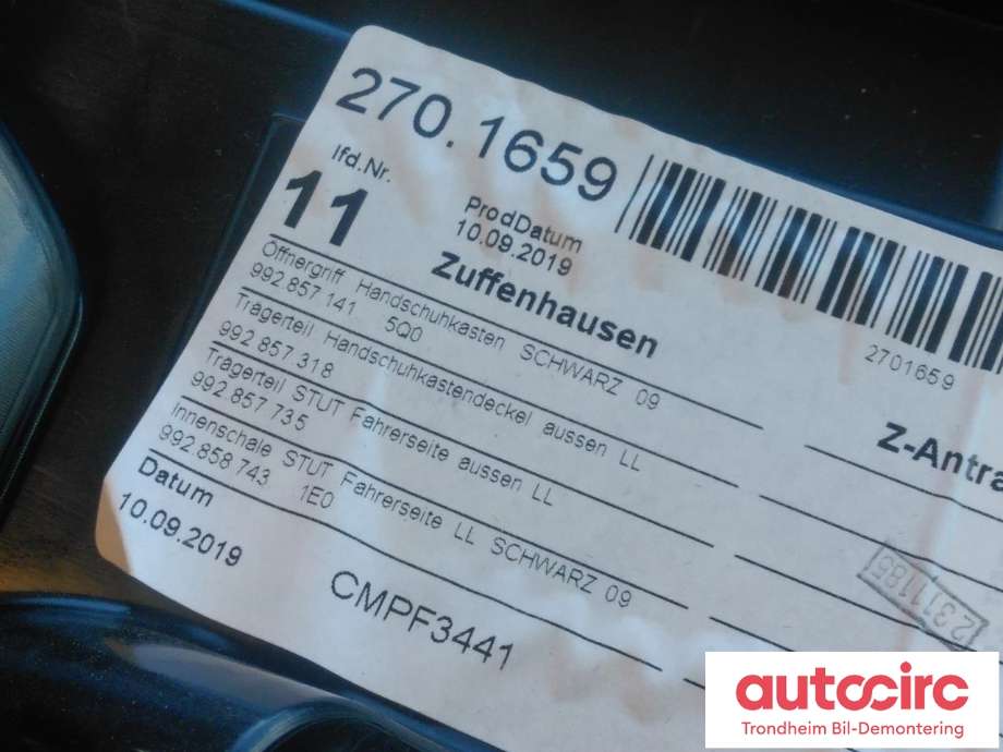 Dashbord diverse til Porsche 911 2019-->> 992 992 (DEKSEL UNDER DASHBORD|992858903A|992858903C|992858903G| 992858903G A11| 992858903A A11)