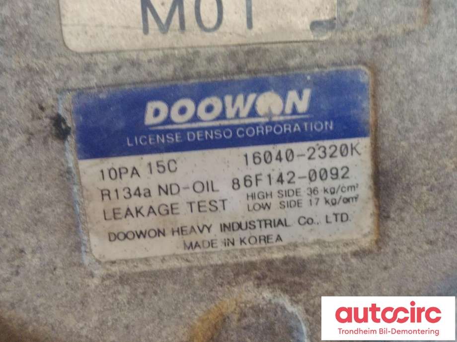 Aircondition kompressor til Kia Sportage 2005-2010 (Type II) (DOOWON HEAVY INDUSTRIAL|16040-2320K|977012D700|977012E400)