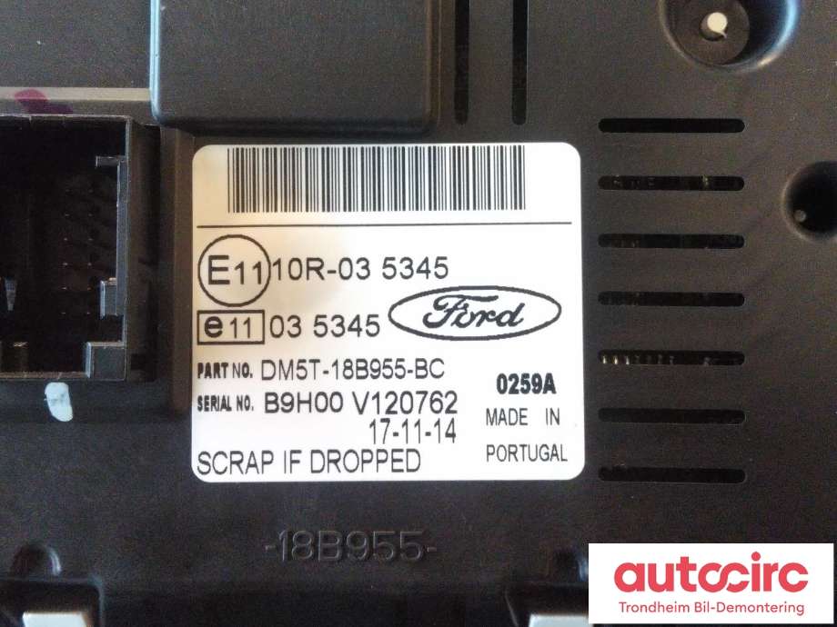 Instrument kjørecomputer til Ford Transit 2014-->>  (FOMOCO|DM5T-18B955-BC|EM5T-18B955-BD|2014481)