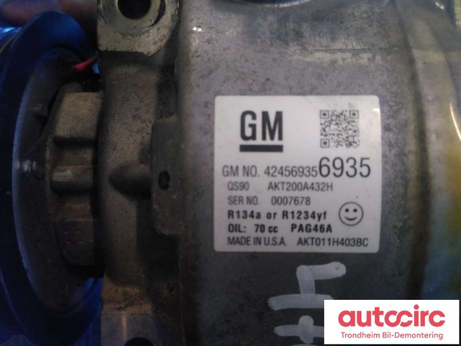 Aircondition kompressor til Opel Mokka X 2016-2019 (Type I, Fase 2)  (GM|42456935|42456946|42623328| 95528051| 95523481| AKT200A432H)