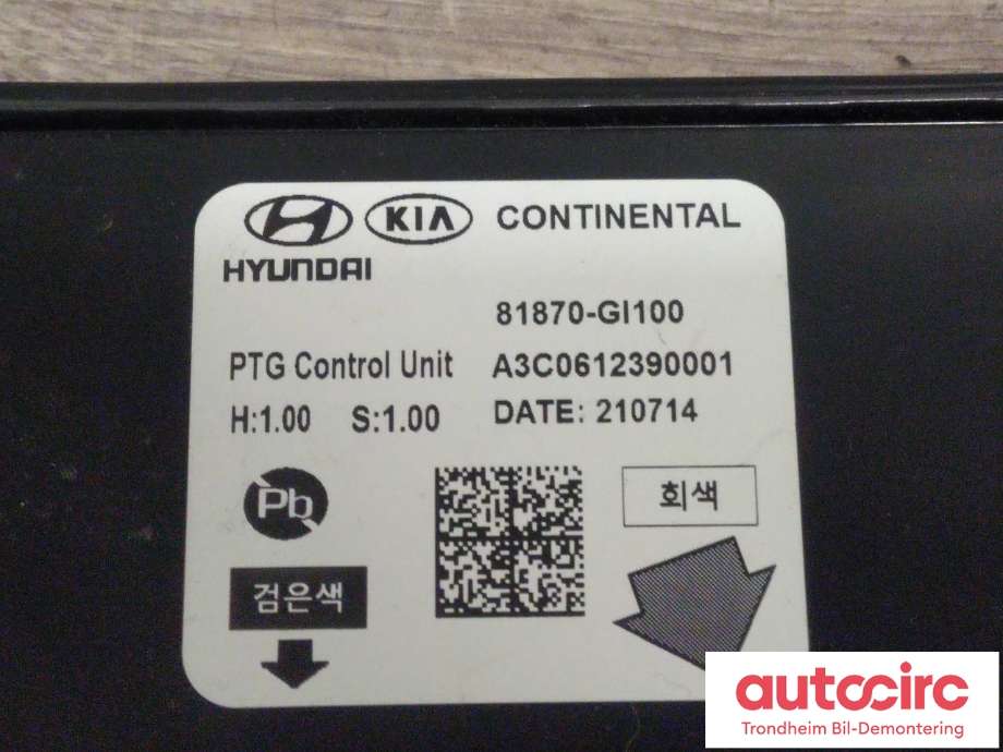 Styreenhet elektrisk bakluke til Hyundai Ioniq 5 2021-->> (CONTINENTAL|81870-GI100|81870GI100|A3C0612390001)