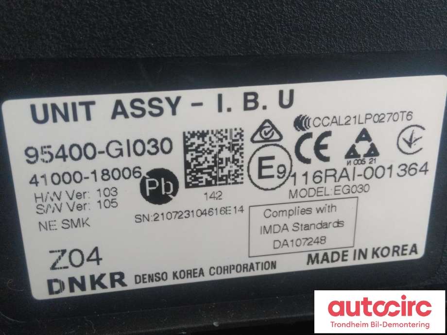 Styreenhet comfort (BCM) til Hyundai Ioniq 5 2021-->>  (DENSO|95400-GI030|41000-18006|41000-180060H)