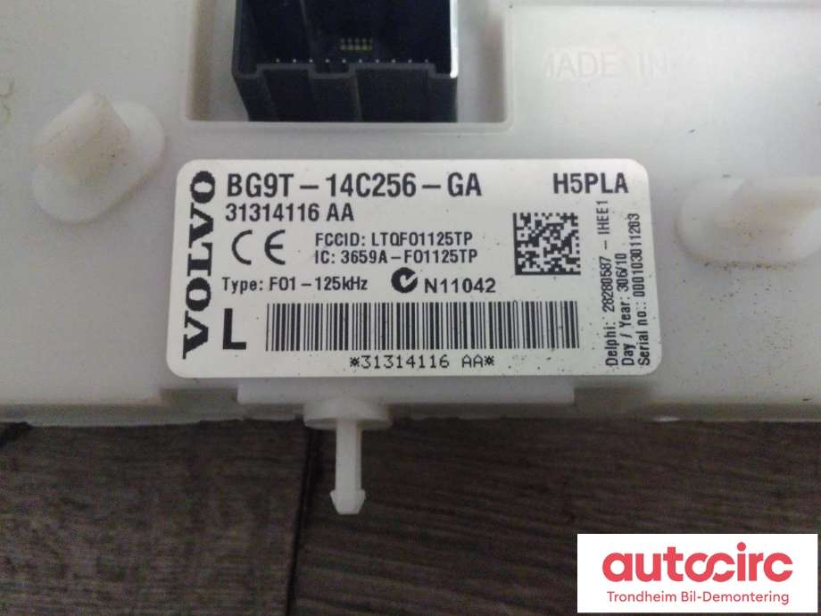 Sikringsboks til Volvo XC60 2008-2013 (Type I, Fase 1) (FOMOCO|31314116|BG9T-14C256-GA|31327994)