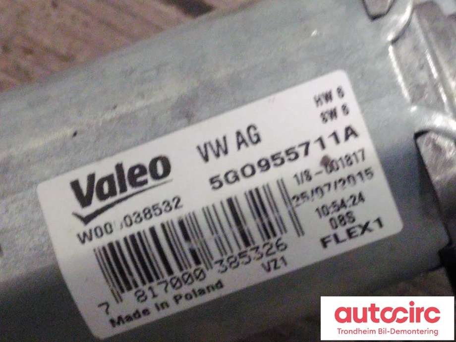 Viskermotor bakrute til VW Golf VII 2012-2017 (Fase 1)  (VALEO|5G0955711A|5G0955711C|W000038532)