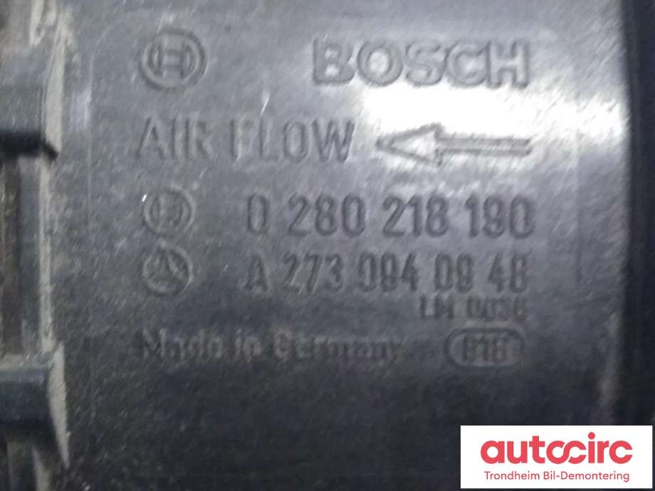 Luftmengde/luftmassemåler til Mercedes S-Klasse 2005-2013 (W221) (W221) (BOSCH|A2730940948|0280218190|)